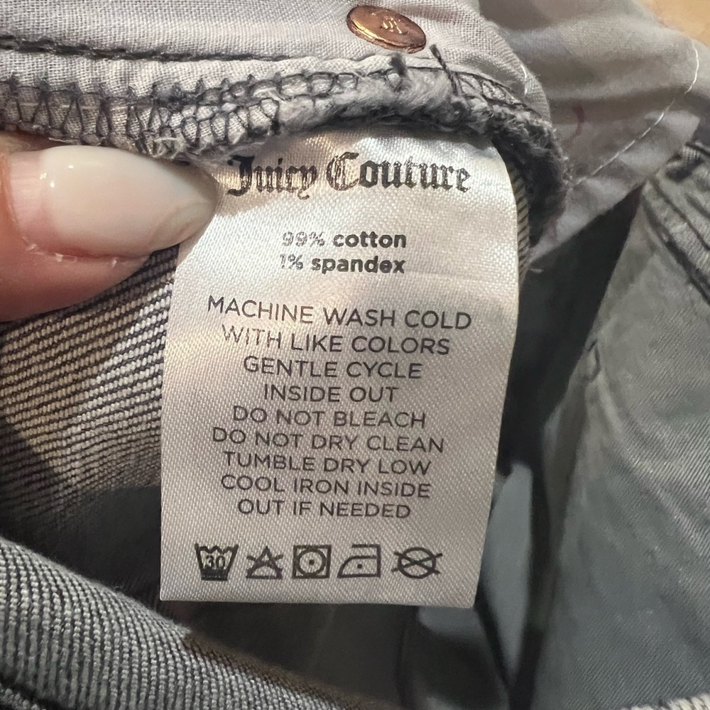 JUICY COUTURE Venice Faded Wash Whiskered Jeans, Size 16W GREY MARBLE WASH - Picture 11 of 11